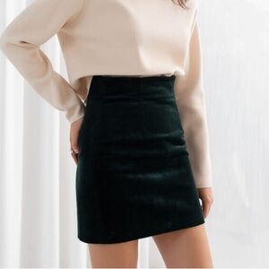 & Other Stories black velvet mini skirt SMALL